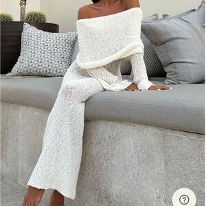 Meshki Marysol Boucle Off-Shoulder Knit Maxi Dress